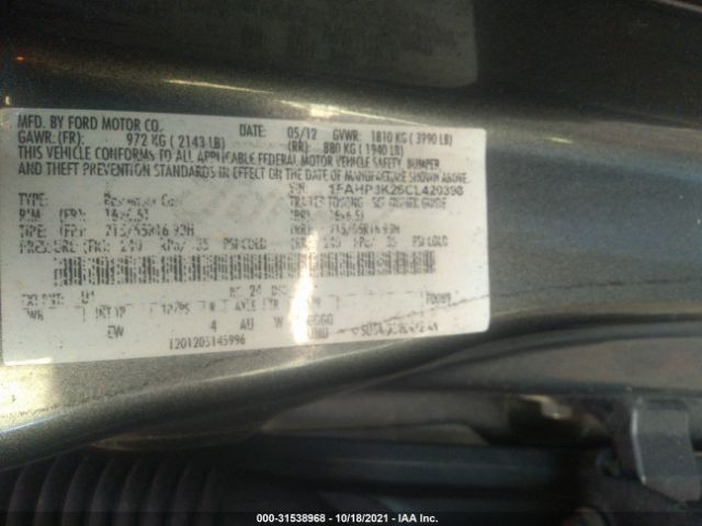 Photo 8 VIN: 1FAHP3K26CL420398 - FORD FOCUS 