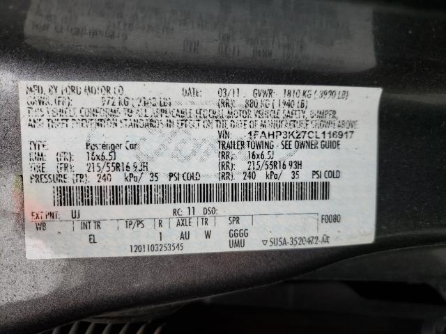 Photo 9 VIN: 1FAHP3K27CL116917 - FORD FOCUS 