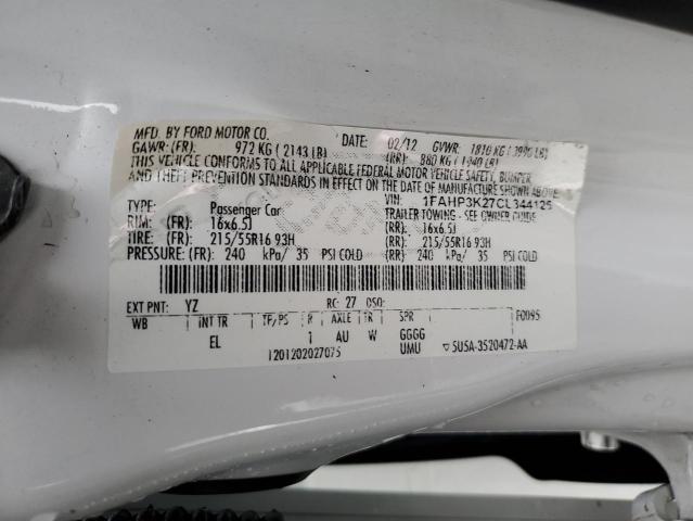 Photo 12 VIN: 1FAHP3K27CL344125 - FORD FOCUS 