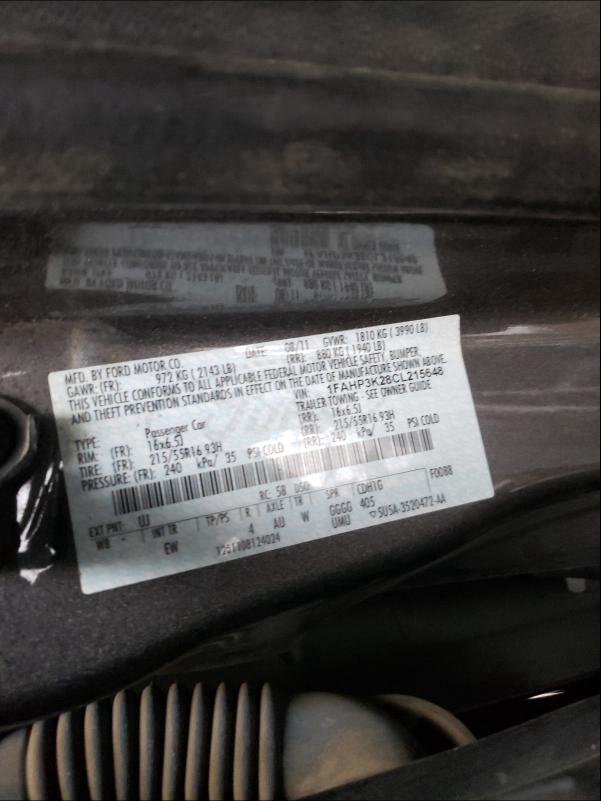 Photo 9 VIN: 1FAHP3K28CL215648 - FORD FOCUS SE 