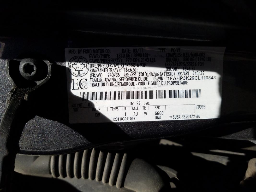 Photo 9 VIN: 1FAHP3K29CL110343 - FORD FOCUS SE 