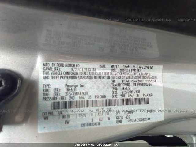 Photo 8 VIN: 1FAHP3K29CL225184 - FORD FOCUS 