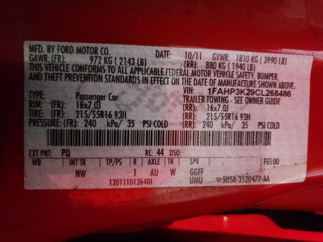 Photo 9 VIN: 1FAHP3K29CL268486 - FORD FOCUS SE 