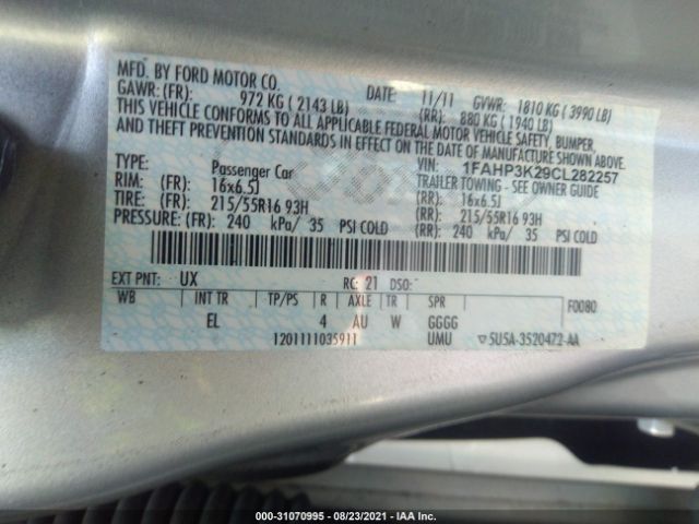 Photo 8 VIN: 1FAHP3K29CL282257 - FORD FOCUS 