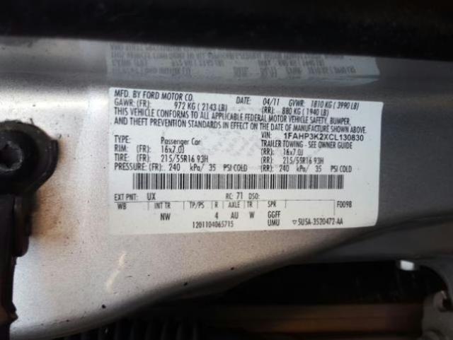 Photo 9 VIN: 1FAHP3K2XCL130830 - FORD FOCUS SE 