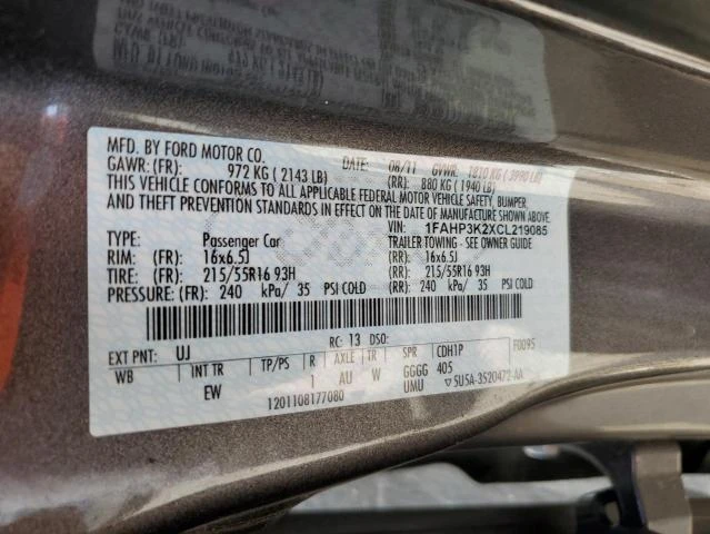 Photo 12 VIN: 1FAHP3K2XCL219085 - FORD FOCUS SE 