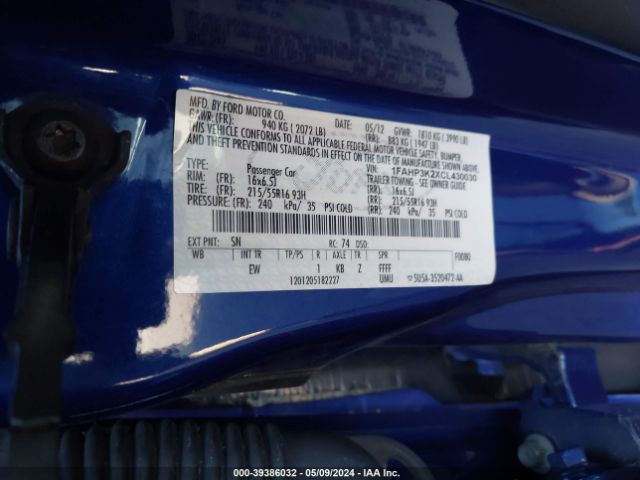 Photo 8 VIN: 1FAHP3K2XCL430030 - FORD FOCUS 