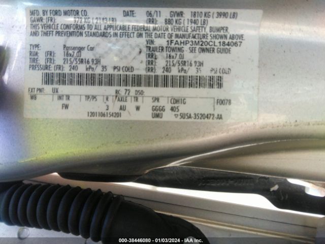 Photo 8 VIN: 1FAHP3M20CL184067 - FORD FOCUS 