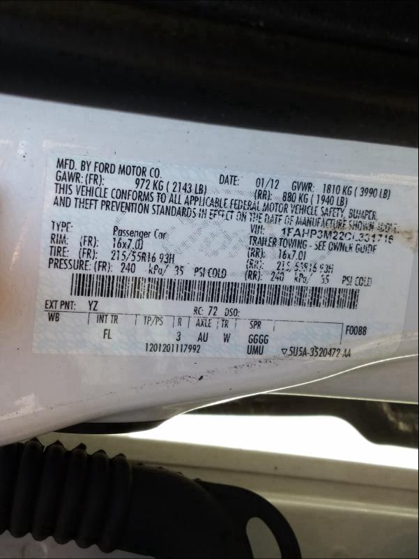 Photo 9 VIN: 1FAHP3M22CL331716 - FORD FOCUS SEL 