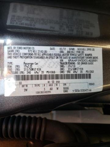 Photo 9 VIN: 1FAHP3M22CL422551 - FORD FOCUS SEL 