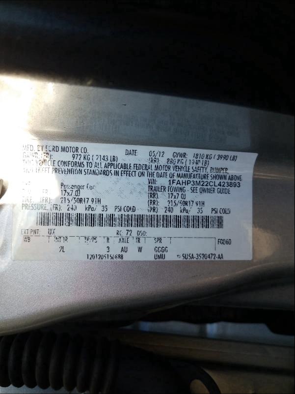 Photo 9 VIN: 1FAHP3M22CL423893 - FORD FOCUS SEL 