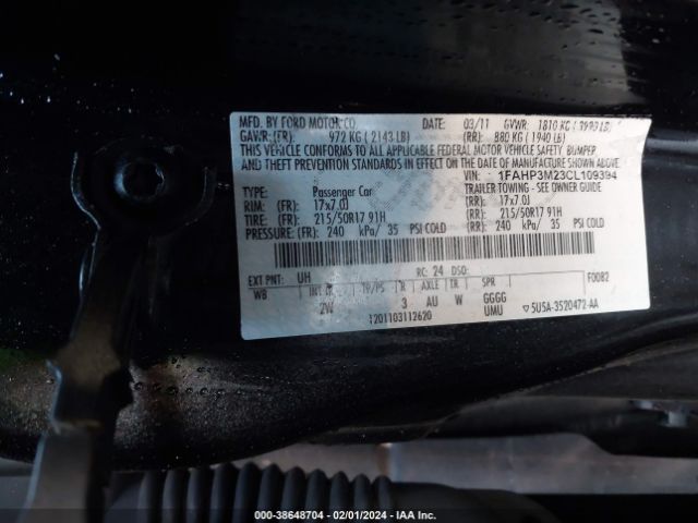 Photo 8 VIN: 1FAHP3M23CL109394 - FORD FOCUS 