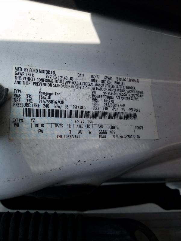 Photo 9 VIN: 1FAHP3M23CL207048 - FORD FOCUS SEL 