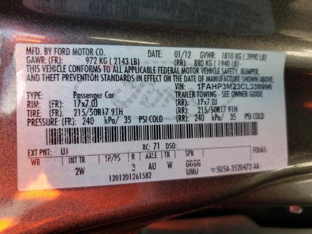 Photo 9 VIN: 1FAHP3M23CL338996 - FORD FOCUS SEL 