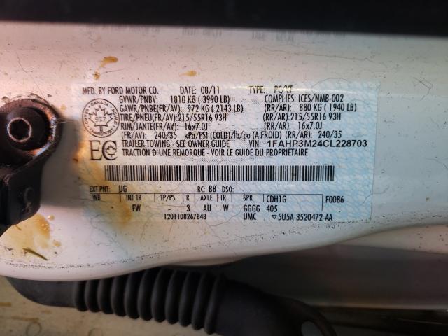 Photo 9 VIN: 1FAHP3M24CL228703 - FORD FOCUS SEL 