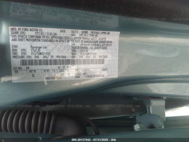 Photo 8 VIN: 1FAHP3M24CL271017 - FORD FOCUS 