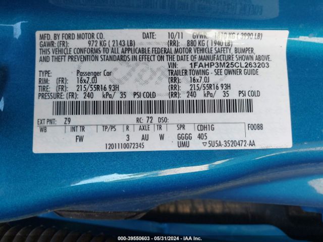 Photo 8 VIN: 1FAHP3M25CL263203 - FORD FOCUS 