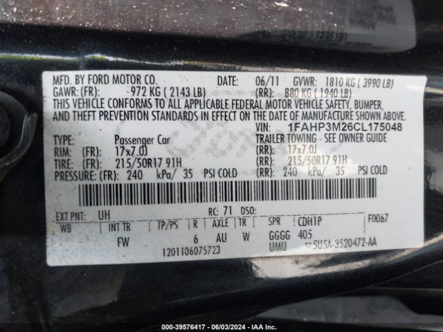 Photo 8 VIN: 1FAHP3M26CL175048 - FORD FOCUS 