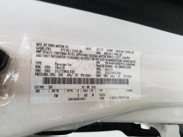 Photo 9 VIN: 1FAHP3M27CL342646 - FORD FOCUS SEL 