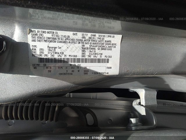 Photo 8 VIN: 1FAHP3M28CL349735 - FORD FOCUS 