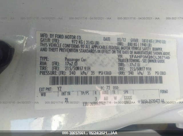 Photo 8 VIN: 1FAHP3M28CL367149 - FORD FOCUS 