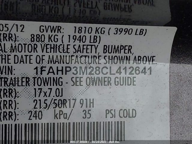 Photo 8 VIN: 1FAHP3M28CL412641 - FORD FOCUS 