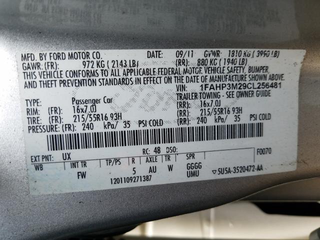 Photo 9 VIN: 1FAHP3M29CL256481 - FORD FOCUS SEL 