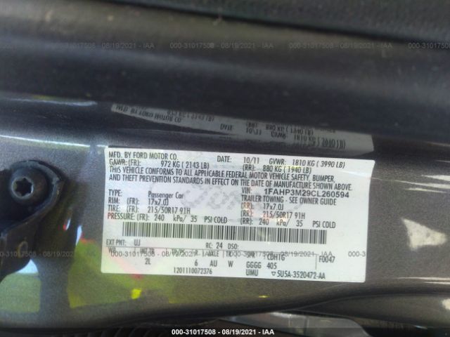 Photo 8 VIN: 1FAHP3M29CL260594 - FORD FOCUS 