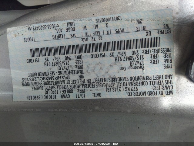 Photo 8 VIN: 1FAHP3M29CL263155 - FORD FOCUS 