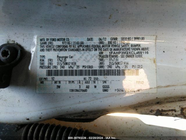 Photo 8 VIN: 1FAHP3M2XCL469116 - FORD FOCUS 