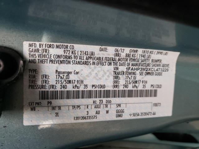 Photo 9 VIN: 1FAHP3M2XCL473229 - FORD FOCUS SEL 