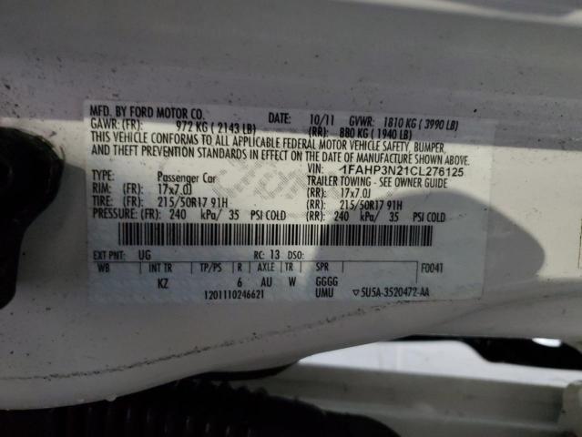 Photo 11 VIN: 1FAHP3N21CL276125 - FORD FOCUS 