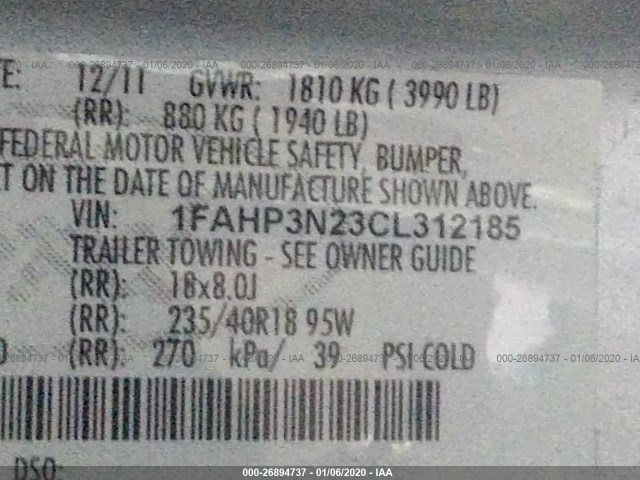 Photo 8 VIN: 1FAHP3N23CL312185 - FORD FOCUS 