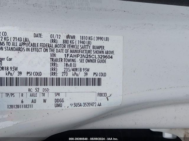 Photo 8 VIN: 1FAHP3N25CL329604 - FORD FOCUS 