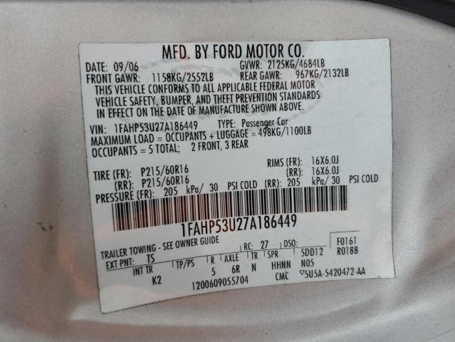 Photo 11 VIN: 1FAHP53U27A186449 - FORD TAURUS SE 