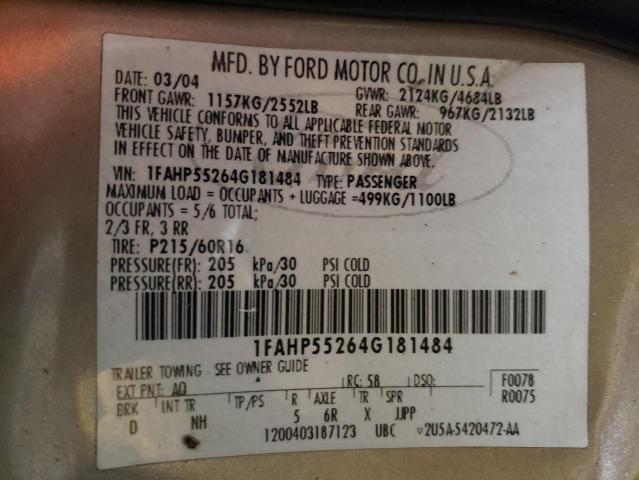 Photo 11 VIN: 1FAHP55264G181484 - FORD ALL MODELS 