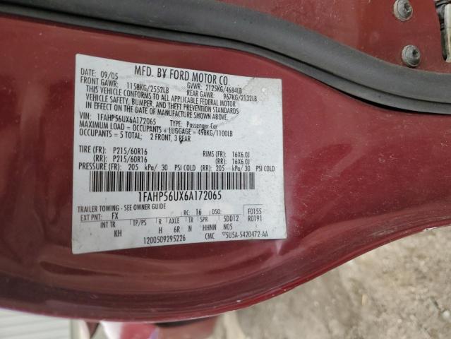 Photo 11 VIN: 1FAHP56UX6A172065 - FORD TAURUS 