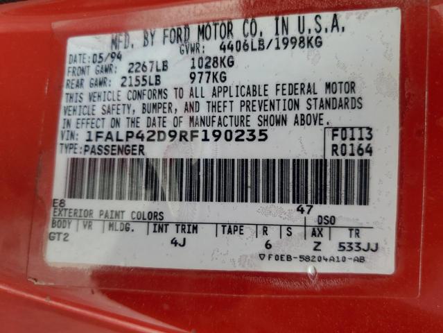 Photo 11 VIN: 1FALP42D9RF190235 - FORD MUSTANG CO 