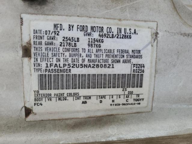 Photo 11 VIN: 1FALP52U5NA280821 - FORD TAURUS GL 