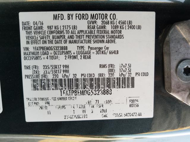 Photo 9 VIN: 1FATP8EM0G5323888 - FORD MUSTANG 