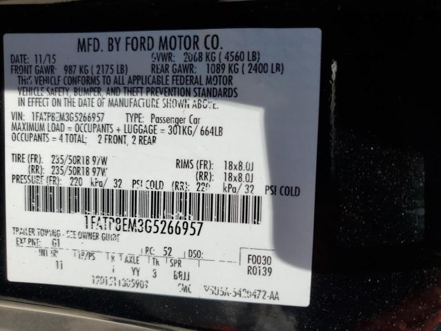 Photo 12 VIN: 1FATP8EM3G5266957 - FORD MUSTANG 