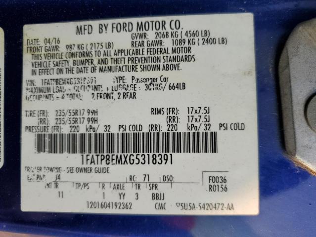 Photo 11 VIN: 1FATP8EMXG5318391 - FORD MUSTANG 