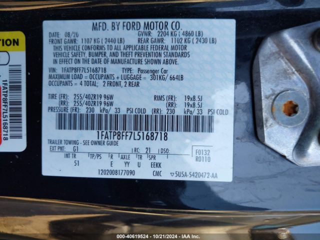 Photo 8 VIN: 1FATP8FF7L5168718 - FORD MUSTANG 