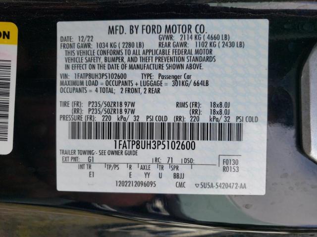 Photo 11 VIN: 1FATP8UH3P5102600 - FORD MUSTANG 