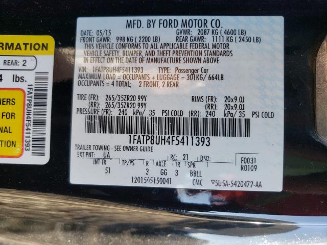 Photo 9 VIN: 1FATP8UH4F5411393 - FORD MUSTANG 