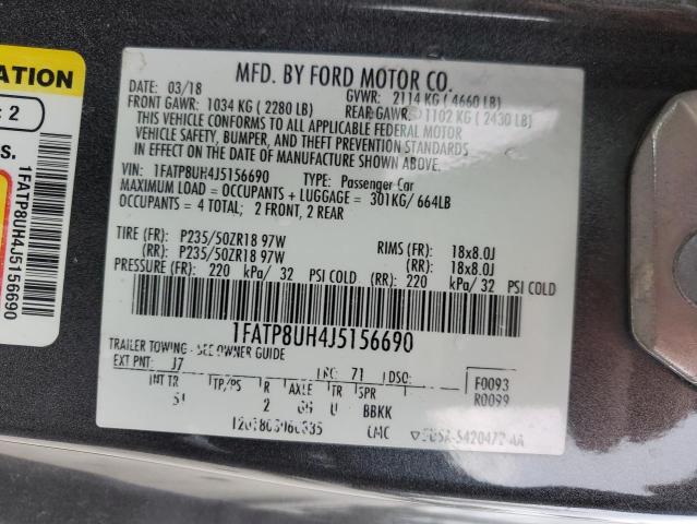 Photo 11 VIN: 1FATP8UH4J5156690 - FORD MUSTANG 