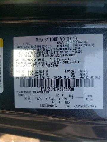 Photo 9 VIN: 1FATP8UH7K5138900 - FORD MUSTANG 