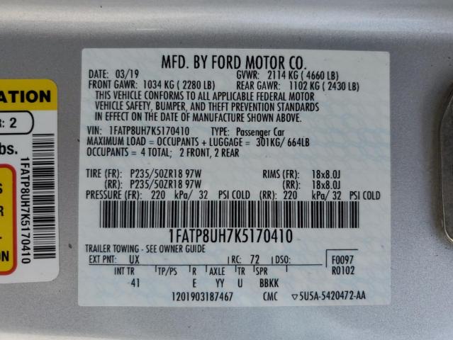 Photo 11 VIN: 1FATP8UH7K5170410 - FORD ALL MODELS 