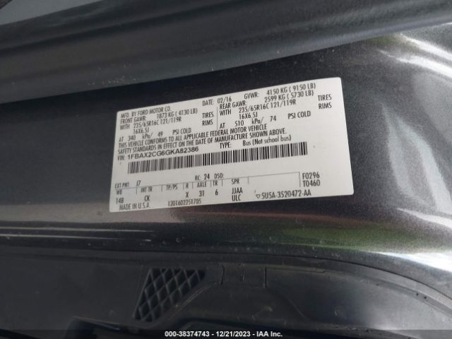 Photo 8 VIN: 1FBAX2CG6GKA82386 - FORD TRANSIT-350 