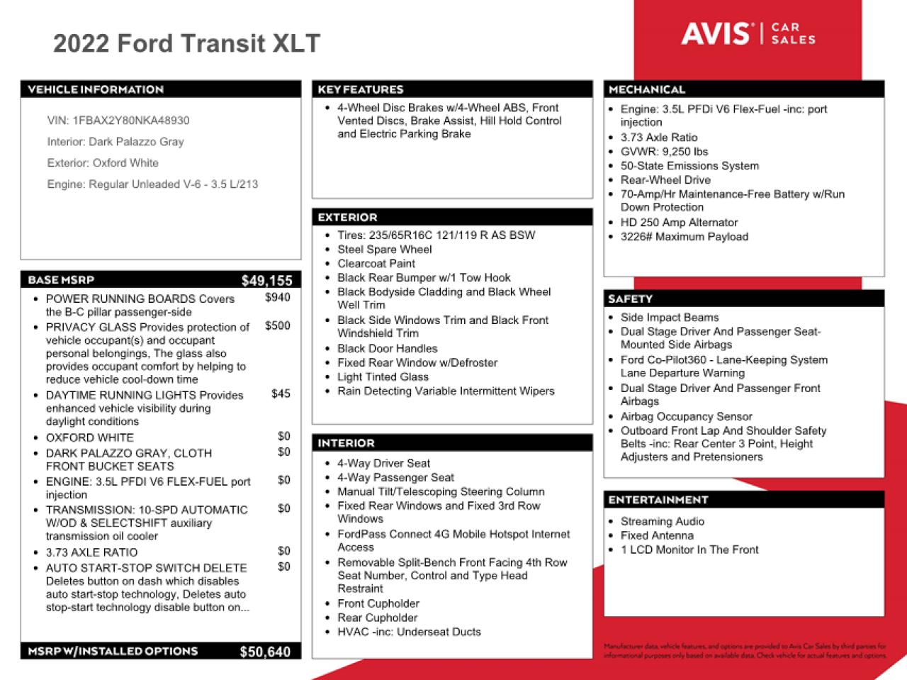 Photo 12 VIN: 1FBAX2Y80NKA48930 - FORD TRANSIT 